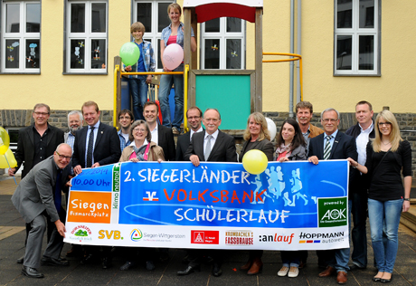 Pressekonferenz zum 2. Siegerländer Volksbank Schülerlauf am 2. Juli 2014.