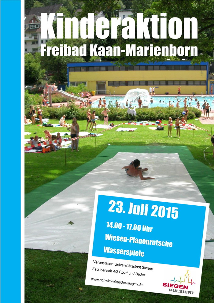 2015-07-20_SIegen_Kinderaktionsnachmittag Freibad Kaan-Marienborn_Plakat_Stadt Siegen