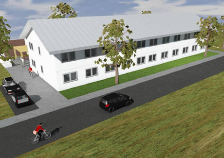 Neubau einer Unterkunft für 60 Flüchtlinge in Buschhütten. (Grafik: Stadt Kreuztal)