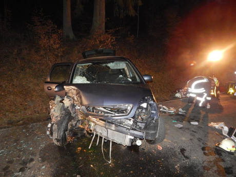 2016-03-18_Friesenhagen_Tödlicher Verkehrsunfall Mit Pkw frontal gegen Baum gefahren_Foto_Polizei_01