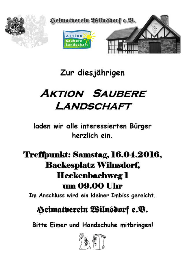 2016-04-14_Wilnsdorf_Plakat Aktion Saubere Landschaft 2016_Plakat_Heimatverein Wilnsdorf