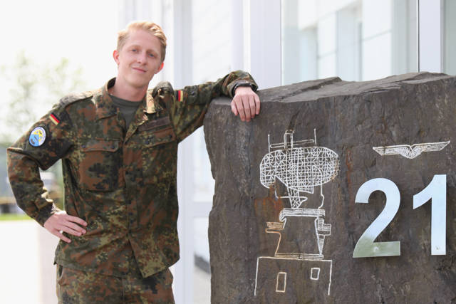 Oberleutnant Andre Landwehr gehört der Einsatzführungsstaffel 21 des Einsatzführungsbereich 2 an. (Foto: Daniel Heinen)